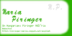 maria piringer business card